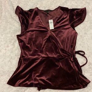 Banana republic wrap blouse velvet NWT